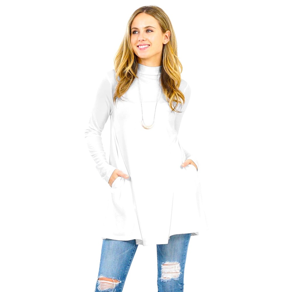 LONG SLEEVE MOCK NECK TOP